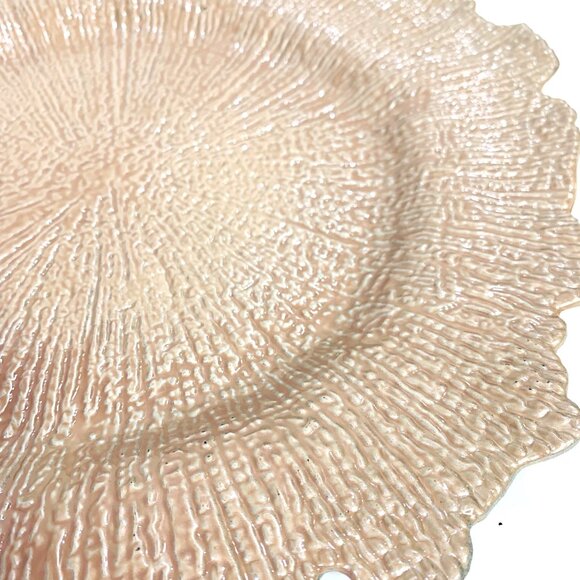 Ocean Reef Blush Charger Plates 14" Beach Table Decor Wedding Coastal Set of 4 - Picture 4 of 8